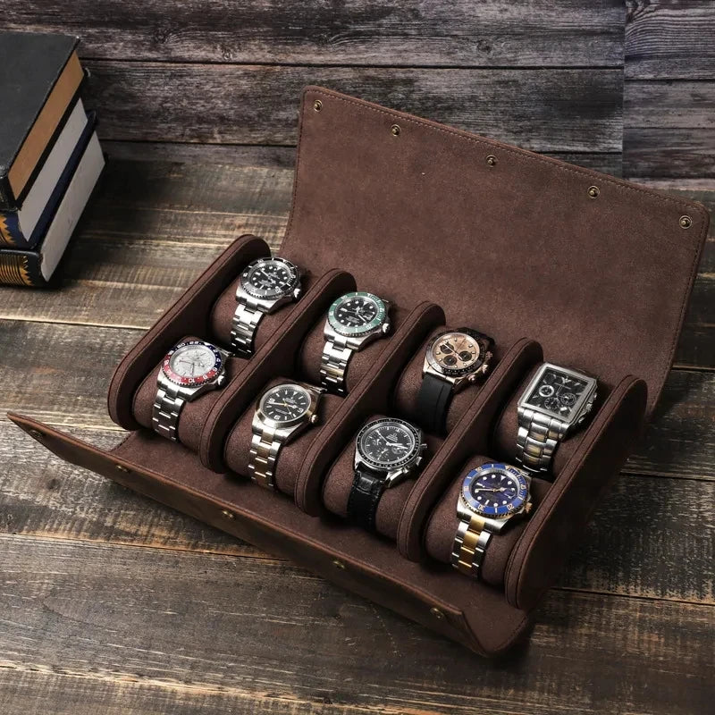 Leather Watch Box Organizer for Men Travel Storage Bag Luxury Watches Package Case for Watch Portable Retro Display