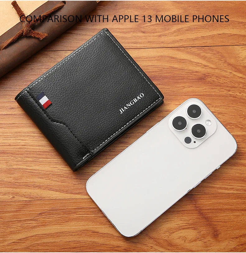 Men Short Bifold Faux Leather Masculina Billetera Credit ID Card Holder Wallet Billfold Purse Clutch Solid Hombre Business Slim