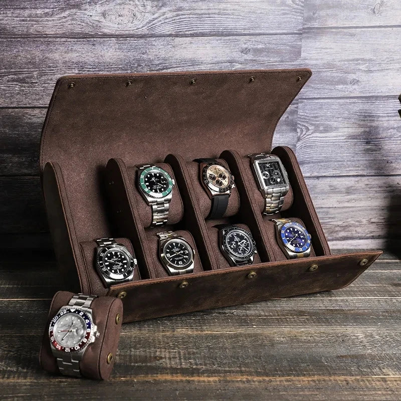 Leather Watch Box Organizer for Men Travel Storage Bag Luxury Watches Package Case for Watch Portable Retro Display