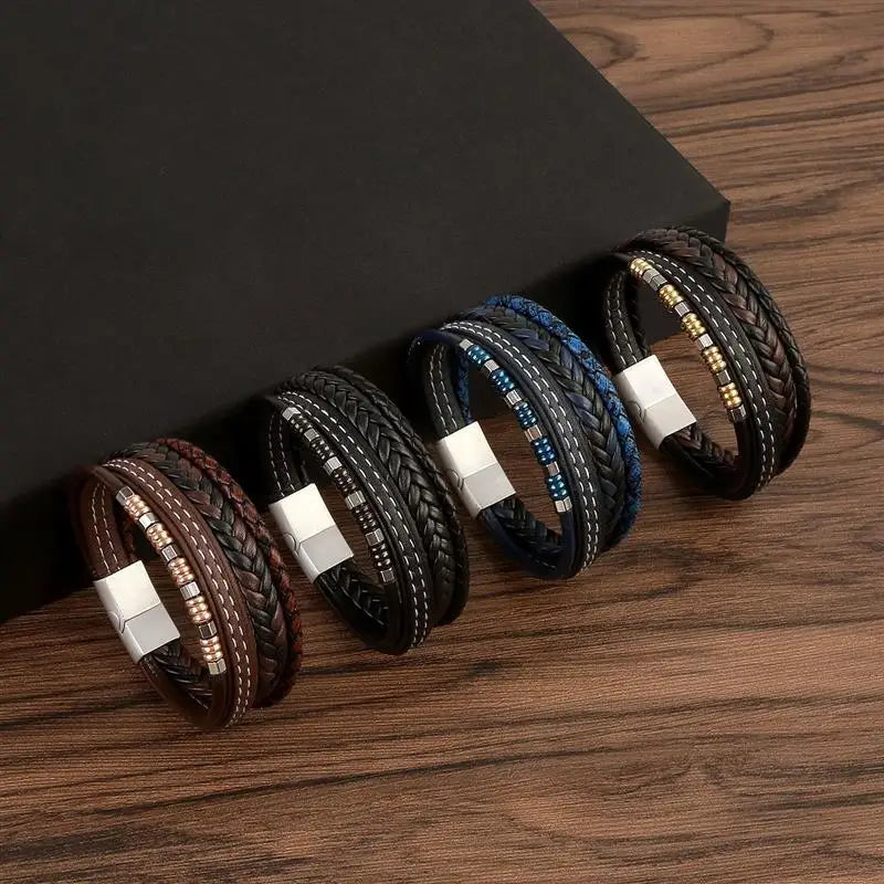 PULSEIRA MASCULINA DE COURO ELEGANTE