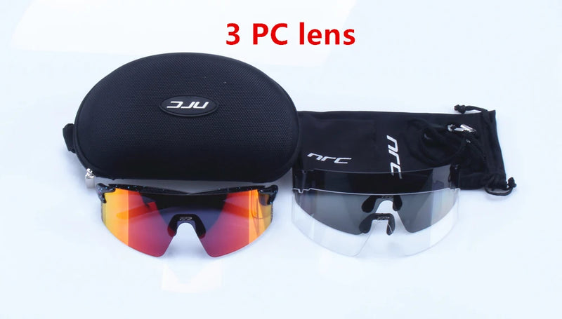 NRC Cycling Sunglasses 3 Lens UV400  TR90 Sports Bicycle Glasses MTB Mountain Bike Fishing Hiking Riding Eyewear for Men Women