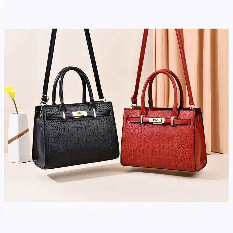 Leather Women Messenger Bags Crocodile Female Crossbody Shoulder Hand bags For Women 2022 High Quality Ladies Handbags