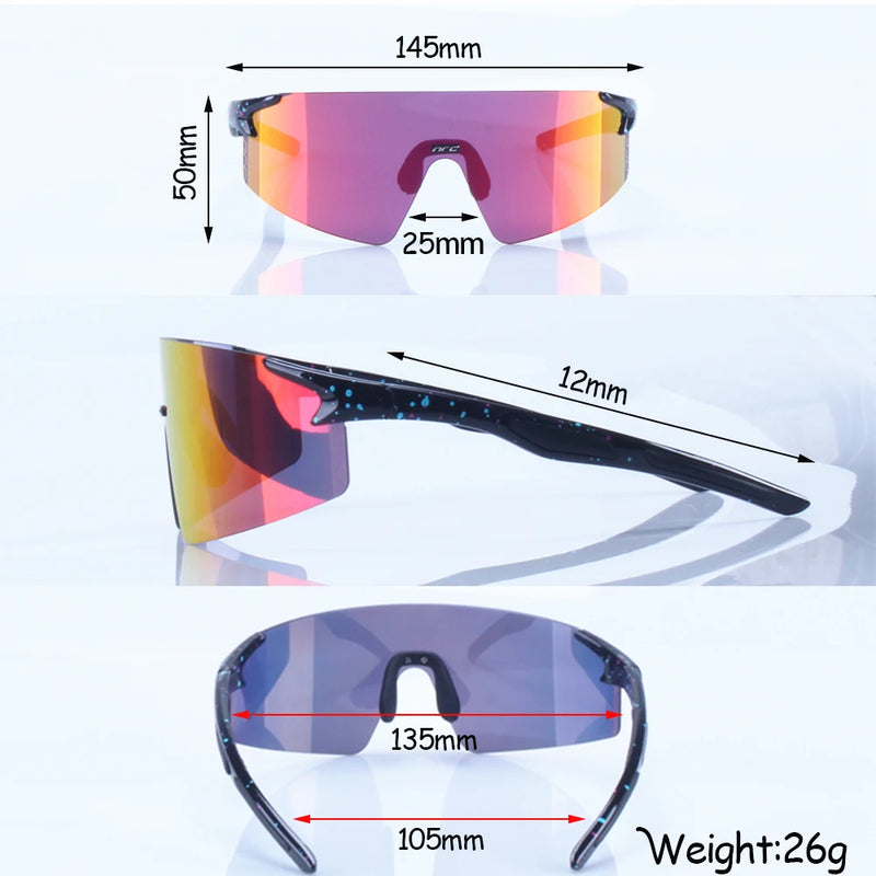 NRC Cycling Sunglasses 3 Lens UV400  TR90 Sports Bicycle Glasses MTB Mountain Bike Fishing Hiking Riding Eyewear for Men Women